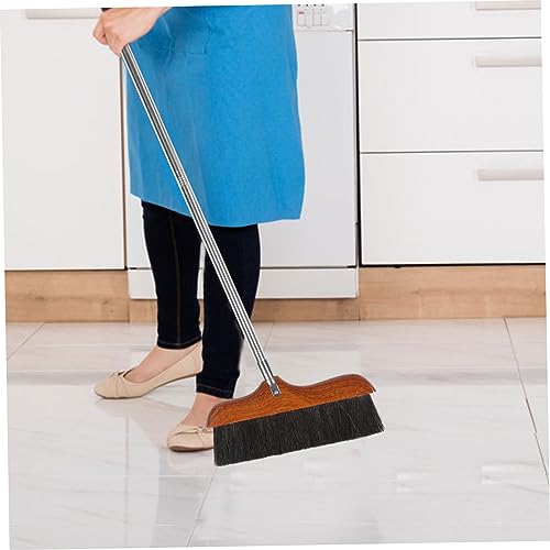 GALPADA Long Handle Soft Bristle Broom Stainless Steel Handle Sturdy Cleaning Tool for Home and Kitchen for Dust and PET Hair Removal