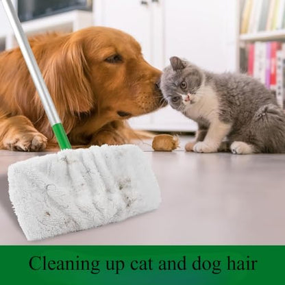 Microfiber Mop Pads - 4 Pack Reusable Washable Refills for Wet & Dry Floor Cleaning - Fits Most Standard Mops - White Household Cleaning Pads - color: White