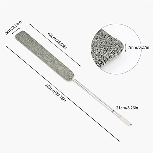 Retractable Gap Dust Cleaner, Microfiber Hand Duster, Under Fridge & Appliance Duster, Telescopic Dust Brush for Wet and Dry, Cleaning Tools for Home Bedroom Kitchen (2 Pack)