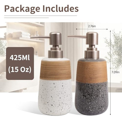 Ceramic Hand Soap Dispenser, 15 Oz Liquid Soap Dispenser for Bathroom Countertop Dish Soap Dispenser for Kitchen Sink, Bathroom Lotion Bottle Dispensers Farmhouse Kitchen Decor, White - size: 1 x 15 Oz White Soap Dispenser