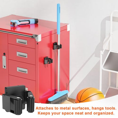 4 Pack Strong Magnetic Mop Broom Holder, Heavy Duty Magnetic Broom Mop Hanger for Cleaning Tools, Wall Mounted Mop Broom Holder for Laundry Garage Kitchen Workshops Shed - size: 4Pcs Magnetic Broom Holder