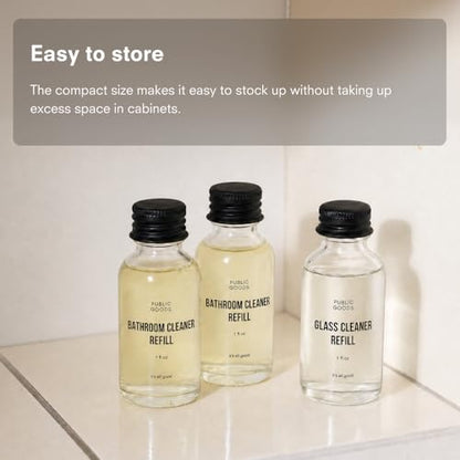 Public Goods Glass Cleaner Refill | Refill Concentrate for Windows, Mirrors, Glass Surfaces | Cruelty Free, Paraben Free, Vegan Friendly | 3 Pack - 24 Oz Diluted - style: Refills