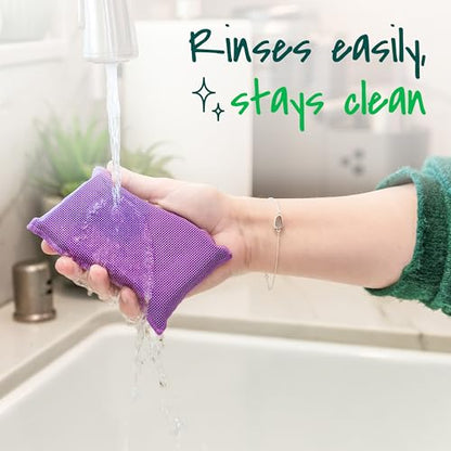 Scotch-Brite Stay Clean Scrubber Pads, Non-Scratch Dish Sponges for Kitchen Cleaning, 12 Count, Rinses Clean, Odor-Resistant, Safe on Non-Stick Cookware, Pots, Pans, and Glassware - size: 12 Pads