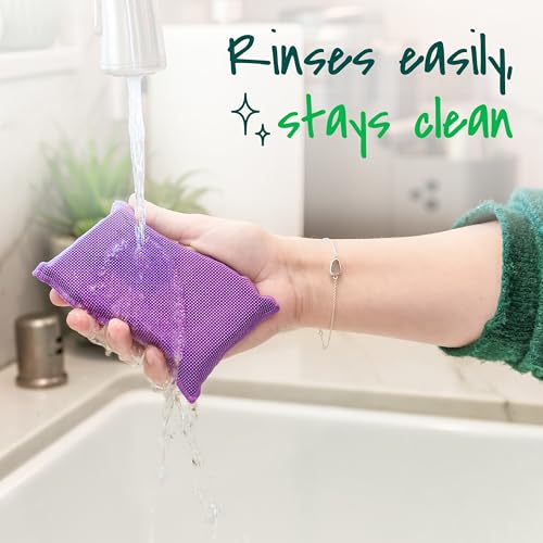 Scotch-Brite Stay Clean Scrubber Pads, 2-Pack, Non-Scratch Dish Sponges for Kitchen Cleaning, Rinses Clean, Odor-Resistant, Safe on Non-Stick Cookware, Pots, Pans, and Glassware