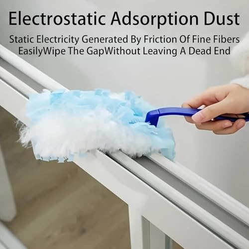 10PCS Duster Refill,Heavy Duty Static Dust Removal Brush Disposable Dusters for Cleaning Furniture Blinds,Cleaning Brush Tools,Blue - color: Blue