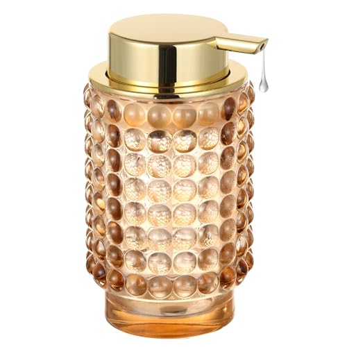 Glass Liquid Soap Dispenser, Refillable Liquid Dispenser with Gold Pump, Hand Soap Dispenser for Bathroom，Kitchen, Modern Home Decor（Liquid Type/Gold） - color: Liquid Type/Gold