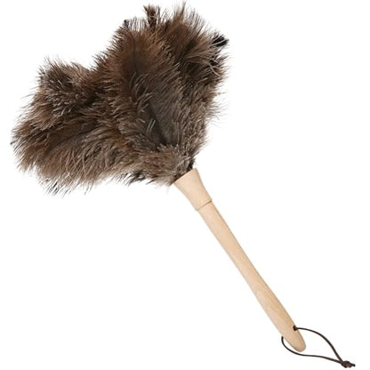 Ostrich Duster Fluffy Natural Feather Dusters with Wooden Handle Cleaning Supplies for Home Office Car (1, 16inch) - color: Natural-c-1pcs
