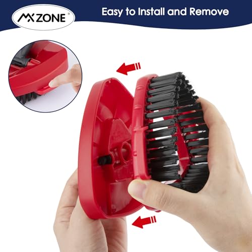 Scrubber and Mop Base Compatible with O Cedar RinseClean 2 Tank System, Spin Mop Scrub Brush Head Replacement, Hard Bristle Cleaning Brush, 1 Mop Base and 1 Scrub Brush, Not Fit EasyWring 1 Tank - size: 1pcs 2-Tank Scrubber+Base