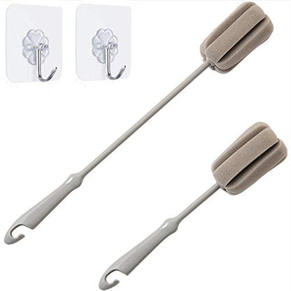 Brush Bottle 2 Pack 1 Long 1 Short Cleaning Brush Wine Glass Sponge 2 Pack Traceless Hook