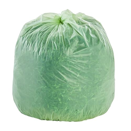 Stout by Envision Compostable Trash Bags, 13 Gallon 24" x 30", 45 Bags Per Case, ASTM6400, Green Bags, Made in America (E2430E85)