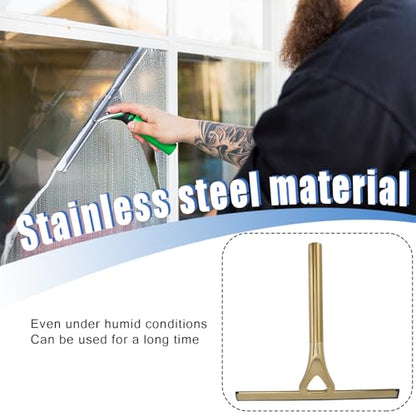 Stainless Steel Mini Squeegee Shower Squeegy Rechargeable Window Vac Window Squeegee for Glass Doors Walls, Sink, Mirror, Bathroom, Car Window Kitchen Mirror
