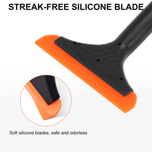 SetSail Shower Squeegee for Glass Doors, Small Squeegee for Shower Glass Door Mini Silicone Squeegee for Window Cleaner Tool Bathroom Squeegees for Car Window Cleaning 2 Pack - size: 2 Pack