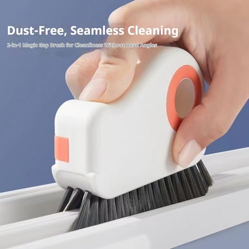 Crevice Cleaning Brush Set for Window Tracks & Tight Spaces - 2-in-1 Tool with Scraper & Dustpan, Hard Bristle Brush for Detail Cleaning Sets - size: Sets