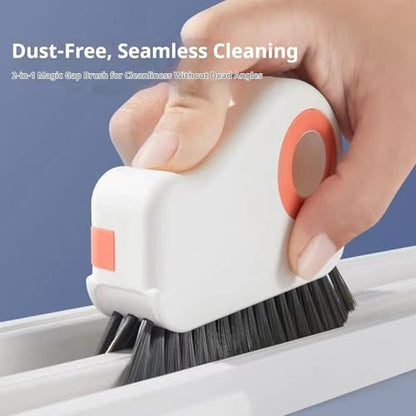Crevice Cleaning Brush Set for Window Tracks & Tight Spaces - 2-in-1 Tool with Scraper & Dustpan, Hard Bristle Brush for Detail Cleaning Sets - size: Sets