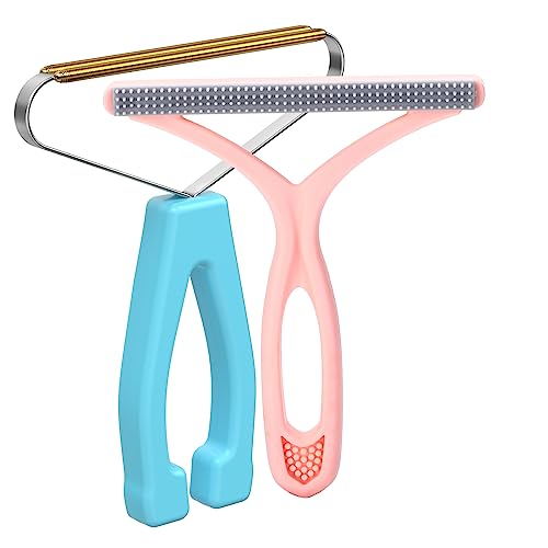 Pet Hair Remover,Pet Hair Removal Tool,Cleaner Pro Pet Hair,Fabric Shaver,Lint Remover,Lint Cleaner Pro,Carpet Rake,Dog Hair Remover and Cat Hair Remover for Rugs,Couch,Pet Towers - color: Blue and Pink