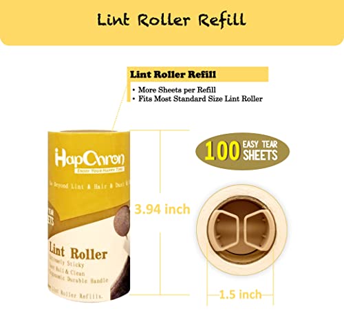 Extra Sticky Lint Roller Refills for Evercare Pet Hair Lint Rollers, 400 Easy Tear Sheets, Fits 4" Rollers (1 1/2" Core), Cat & Dog Hair Remover for Furniture Clothing & Cars(Pack of 4) - size: 4" / 400 Sheets