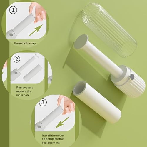 210 Sheets Portable Lint Roller, Mini Lint Roller for Clothes, Furniture and Travel Essentials Household Use, 1 Handle and 7 Roller Refills (Pink)
