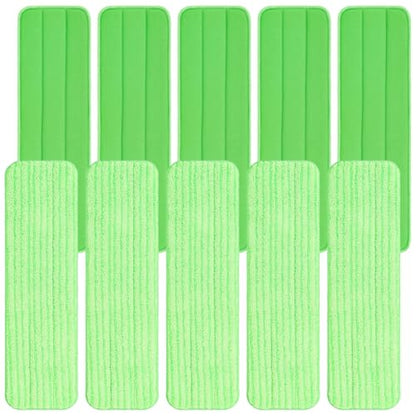 10 Pack Microfiber Cleaning Mop Pads Compatible with Bona Mops, 18-Inch Reusable & Washable Replacement Pads, Wet & Dry Mop Pads for Hardwood, Tile & Multi-Surface Floors