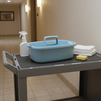 Qianly Cleaning Bin Large Capacity Utility Tool Basket Wear-Resistant Handled Storage Tote for Cleaners, Under Sink, Dark Gray - color: Dark Gray