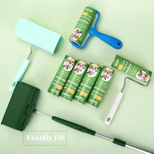 6.3 inch Lint Roller Refills Only for 6.3'' Large Lint Rollers Extra Sticky Lint Pet Hair 6.3 inch Replacement Rolls, Pack of 4 Refills, 90 Sheets per Refill, 360 Sheets Total - size: 6.3 inch