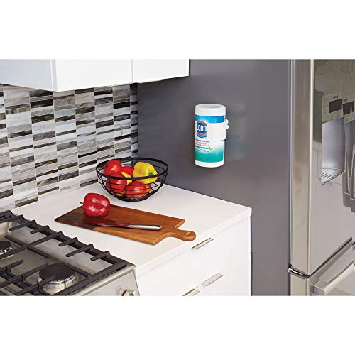 iDesign Adhesive Cleaning Wipes Holder for Kitchen or Bathroom - Coconut White