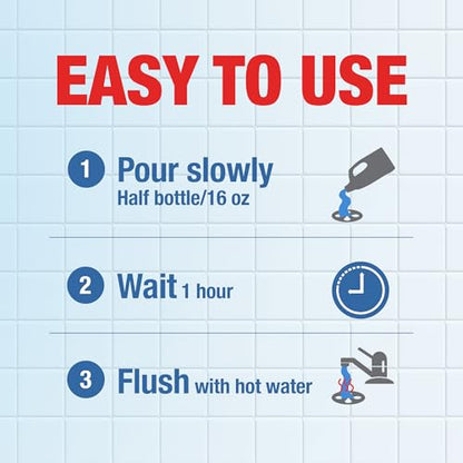 Drano Balance Drain Clog Remover and Cleaner, Non-Corrosive Formula, Safe on All Pipes and Septic Tanks, Formulated Using Only Essential Ingredients, 32 Fl Oz - size: 32 Fl Oz (Pack of 1)