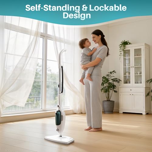 JOYMOOP Steam Mop & Handheld Steam Cleaner, 1100W Electric Steam Cleaner for Home, Fast Heat 20s, Adjustable Steam, Detachable Water Tank, 11 Accessories for Floors, Windows, Clothes - size: 3 Microfiber pads