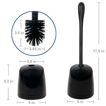 CELOX Toilet Bowl Brush and Holder for Bathroom Cleaning, 2 Set，Black