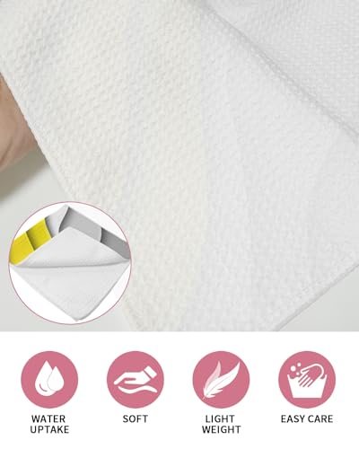 Geometric Dish Towels Set,Waffle Weave Kitchen Towels 2 Pieces,Microfiber Hair Face Bath Tea Towel Absorbent Quick Drying Cleaning Dish Cloths,Modern Ombre Yellow Grey Abstract Art White 12"x12" - color: Yellow, size: 2PCS,12"x12"