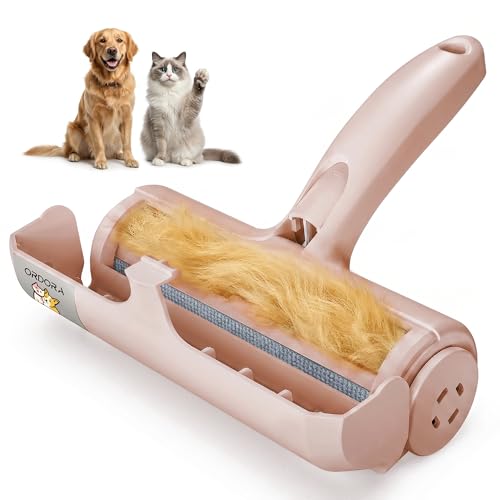 ORDORA Pet Hair Removal Tool: Reusable Lint Roller for Pet Hair - Portable Pet Hair Remover - Dog and Cat Hair Remover for Couch, Bedding, Car, Rugs & Furniture, for Multi-Pet Homes (Pink) - color: D：pink
