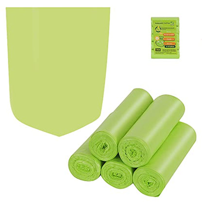 Trash Bags Biodegradable,4-6 Gallon Trash bags Recycling & Degradable Garbage Bags Compostable Bags Strong Rubbish Bags Wastebasket Liners Bags for Kitchen Bathroom Office Car(100 Counts,Green) - size: 1 Count (Pack of 100)