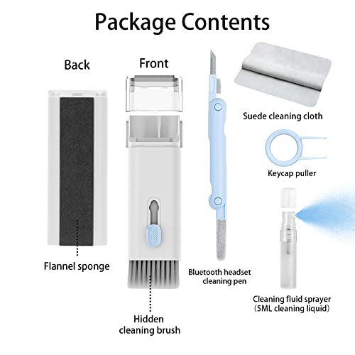 7 in 1 Electronic Cleaner kit - Keyboard Cleaner, Keyboard Cleaning Kit, Laptop Cleaner with Brush, Electronic Cleaner for Laptop/Phone/Computer/Screen (Give Away a Flannel Cloth) Blue