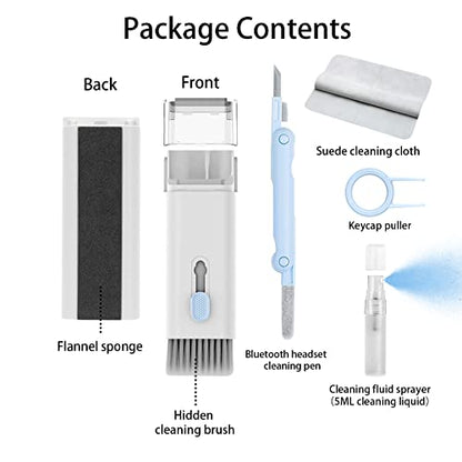 7 in 1 Electronic Cleaner kit - Keyboard Cleaner, Keyboard Cleaning Kit, Laptop Cleaner with Brush, Electronic Cleaner for Laptop/Phone/Computer/Screen (Give Away a Flannel Cloth) Blue