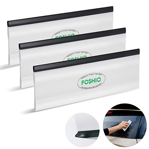 FOSHIO 6 Inch Rubber Squeegee for Kitchens, Glass, Shower and Car Windows, Pack of 3 (White) - color: Color White