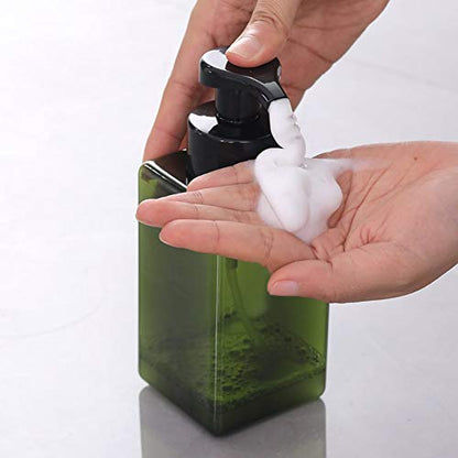 UUJOLY Foaming Soap Dispenser, 250ml (8.5oz) Refillable Pump Bottle for Liquid Soap, Shampoo, Body Wash (2 Pcs) (Small Green) - color: Green, size: 9 oz (2 Pack)