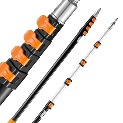 VEVOR Telescopic Extension Pole, 6-24 FT Multi-Purpose Extension Pole, Sturdy Aluminum Alloy Paint Extendable Pole with Flip-Lock Design, Telescopic Pole for Painting, Dusting and Cleaning - style: 6-24 FT