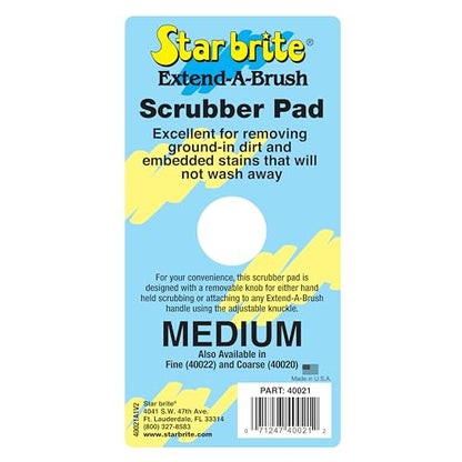 STAR BRITE All-Purpose Medium (Red) Scrubber Pad - Available in Medium, Fine & Coarse Textures with Ergonomic Handle for Boats, Teak, and Outdoor Cleaning (040021P) - size: One Size, style: Medium (Red)