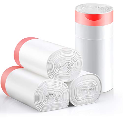 Small Trash Bags, KONE 192 Count 4 Gallon Drawstring Extra Thick Garbage Bags Wastebasket Bin Liners Plastic Trash Bags for Bathroom, Bedroom, Office, Car, Kitchen, Home