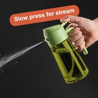 CXINYI - 16oz/470ml Olive Oil Dispenser for Kitchen with Stickers - 2 in 1 Olive Oil Sprayer for Cooking, Air Fryer, and Salad, Green (Light-Proof Kitchen Gadget) - color: Green-02