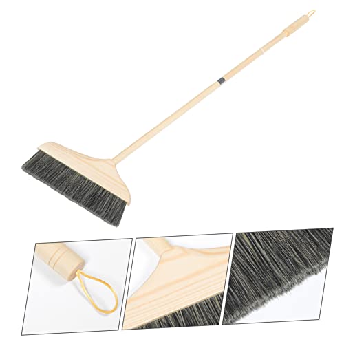 GARVALON Indoor Broom for Hardwood Floors Soft Bristle Floor Sweeper Manual Carpet Brush Dust Broom
