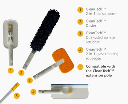 Joseph Joseph CleanTech 2-in-1 Glass Cleaner Shower Squeegee with Washable Microfiber Pad and Space-Saving Foldable Handle - style: Squeegee