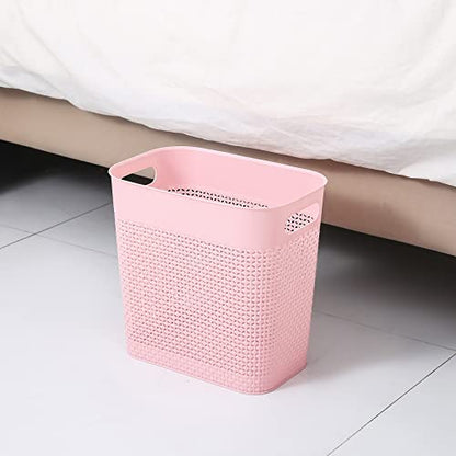UUJOLY Plastic Trash Can Wastebasket, Garbage Container Basket for Bathrooms, Kitchens, Offices, Kids Rooms (Pink, 3 Gallon), 1 Pack - color: Pink, size: 1 Pack