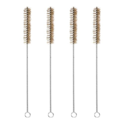 PATIKIL 12" Wire Tube Brush, 4Pcs 0.8" Diameter Brass Wire Tube Brush Pipe Cleaning Supplies for Auto Parts, Bottles, Tubes, Brass Tone - size: 0.8"