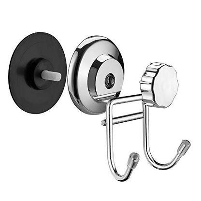 SANNO Double Suction Hooks Suction Cups Vacuum Hook for Flat Smooth Wall Surface Towel Robe Bathroom Kitchen Shower Bath Coat, Stainless Steel (2 Pack) - color: stainless steel-2, size: 2 Pack