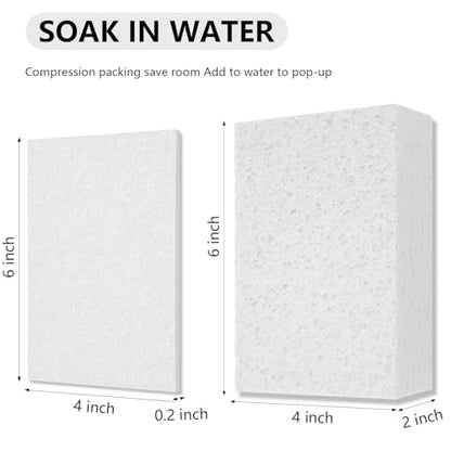 Cleaning and Washing Sponge, 3 Pack Large Extra Thick Heavy Duty Sponge Multi-Purpose for Kitchen Bathroom Bike Boat Car, Natural Cellulose Sponges 4" X 6" X 2" (White) - color: A-white