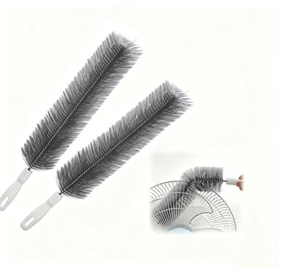 2026 Flexible Microfiber Fan Duster, Bendable Crevice Brush for AC Vent, Car, Curtain, Cobweb, Washable Reusable（Gray 2 PCS） - color: Gray 2 Pcs