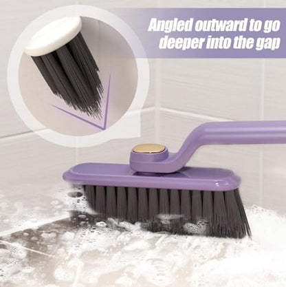360° Rotating Gap Cleaning Brush - Multi-Purpose Hard Bristle Crevice Brush for Kitchen, Bathroom, Home, 9.45"x5.12"x1.97" (Brown) - color: Brown