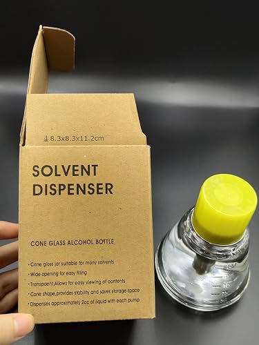 180 ml/6 Oz Empty Clear Glass Dispenser Bottle for Nail Polish, Refillable Alcohol Pump Container Push Down Dispenser with Cap, Makeup Remover Holder