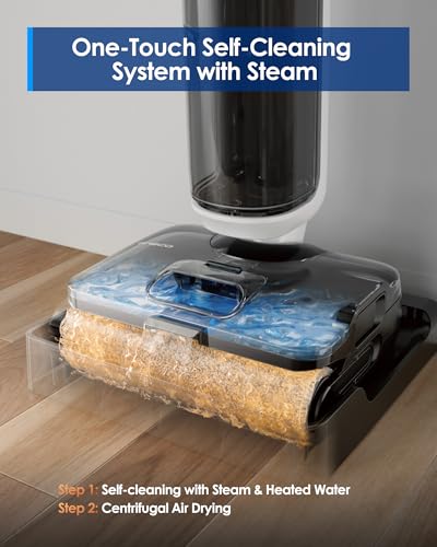Tineco Corded 3-in-1 Wet Dry Vacuum Mop with Steam Function, FLOOR ONE S6 Stretch Steam, Tineco BoostSteam, 320℉ High-temp Steam Cleaning, 180° Lay-Flat, Anti-Tangle Design, One-Touch Self-Cleaning