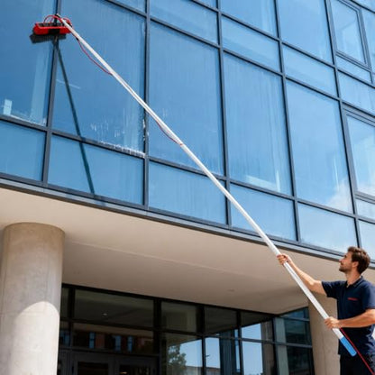 22.97 FT Solar Panel Cleaning Kit, Window Cleaning System, 20M Hose & BrushHead, Washing Equipment Window Cleaner Tool Water Fed Pole Kit for Roof Caravan Solar Panel - size: 7m/22.97ft